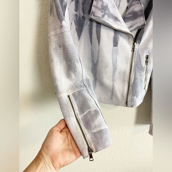 Anthropologie Jackets & Coats Marrakech gray faux suede Moto biker Jacket. - Picture 4 of 9